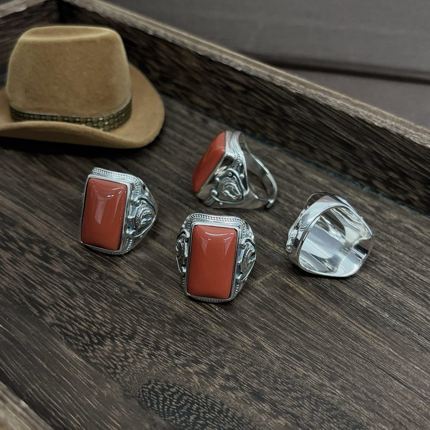 925银银制品 纯银民族风大方戒指活口手工复古JZ116