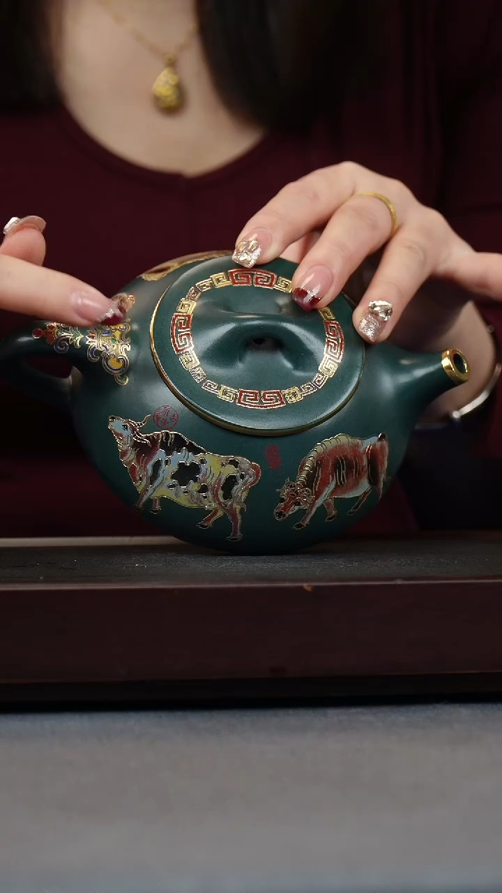 【闪购商品】紫砂茶壶苏门答腊青 五牛石瓢