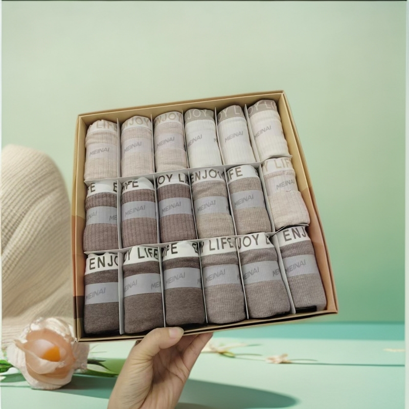 休闲风运动风极简风女ins三角内裤礼盒装舒适欧若动感风夏季女士