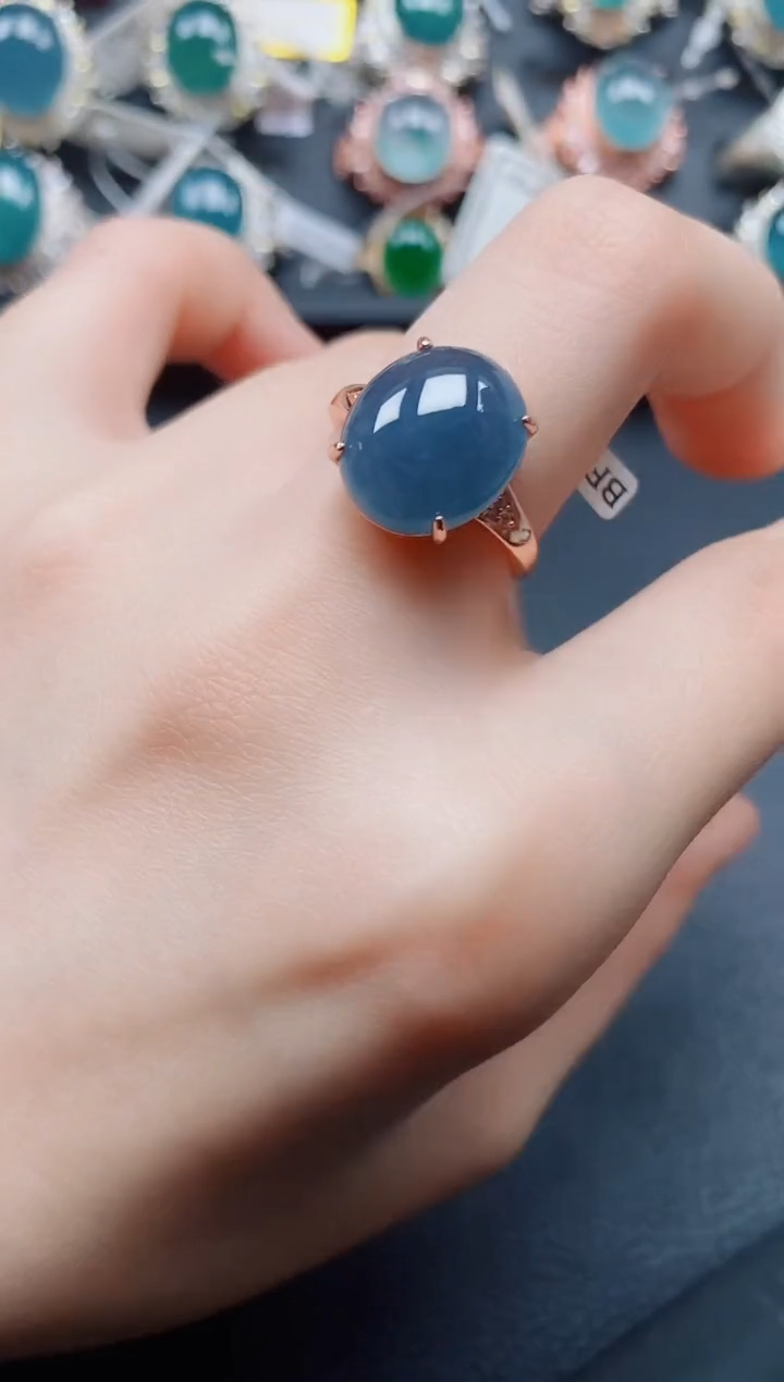 翡翠银S925镶嵌戒指翡翠