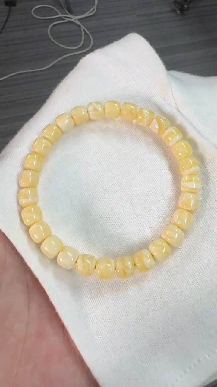 【闪购商品】蜜蜡手链未镶嵌2509 7.5mm红标