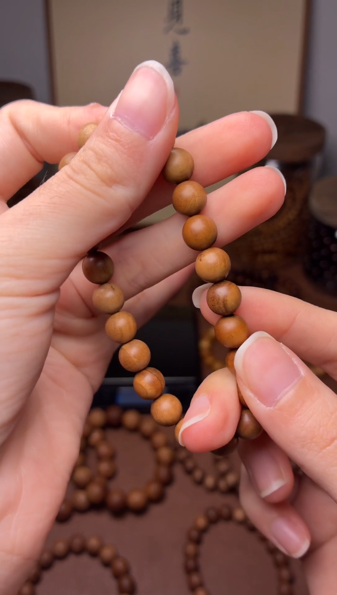 檀香木手串/手链8mm百年料老山檀微瑕