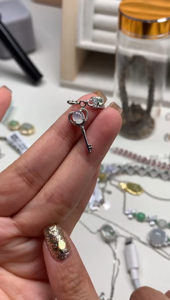 银S925镶嵌戒指翡翠吊坠