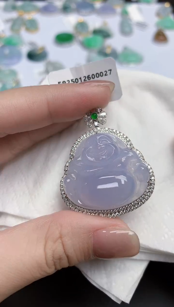 【闪购商品】翡翠颈饰18K金镶嵌天然缅甸翡翠A货