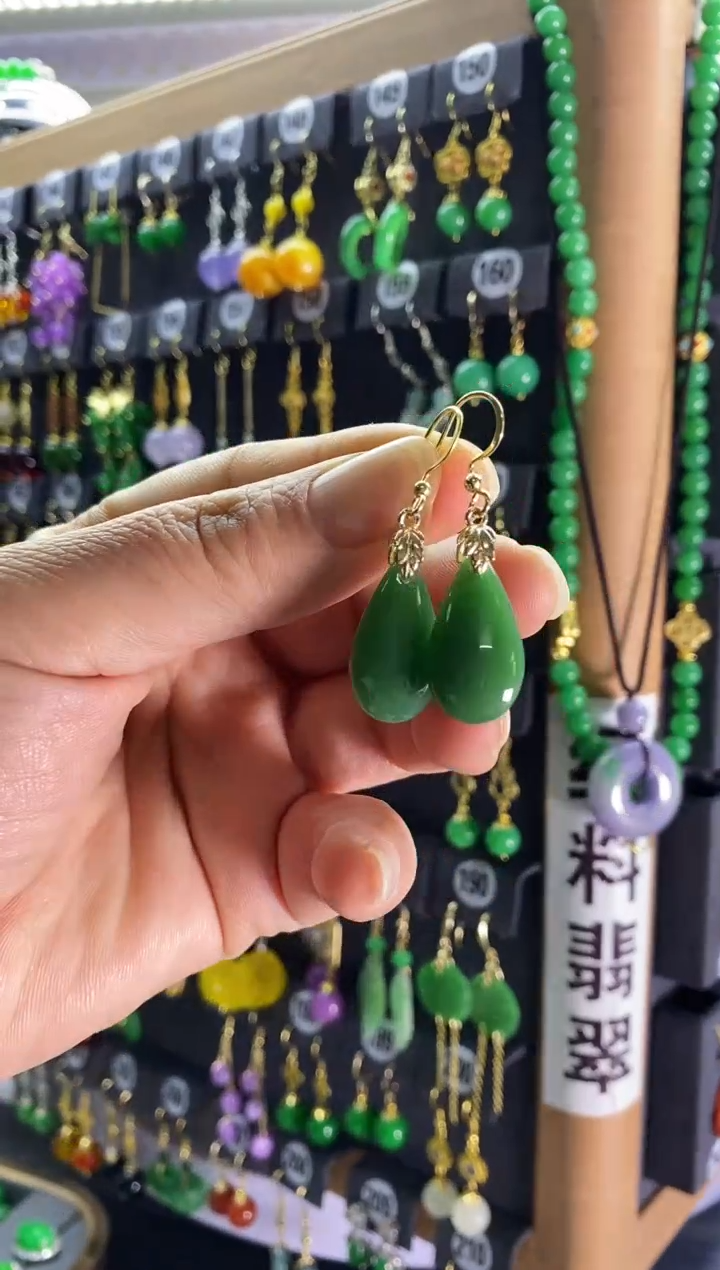 【闪购商品】和田玉耳饰银S925镶嵌032