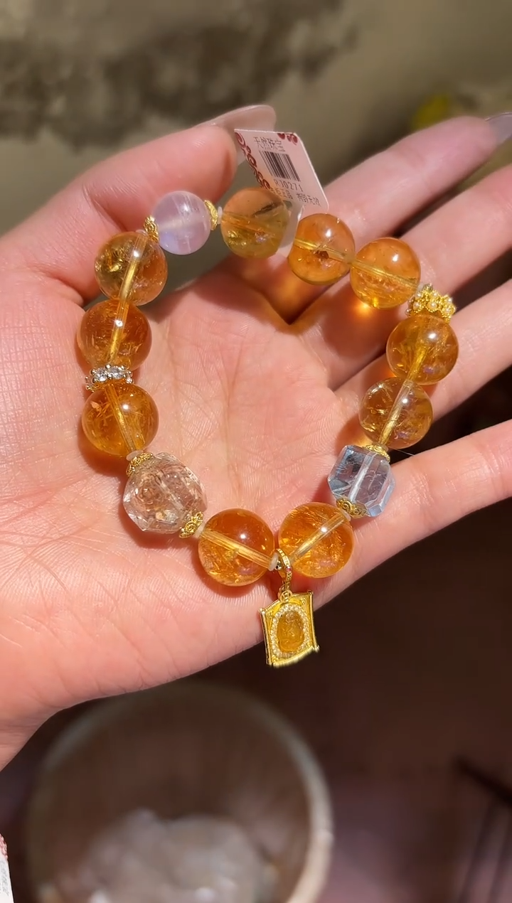 【闪购商品】水晶手串未镶嵌RJ0271黄阿塞手链