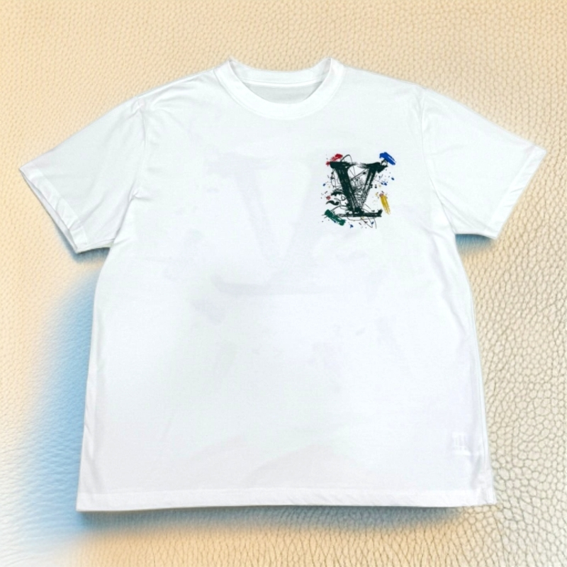 短袖圆领夏季天空印花国潮T恤复古运动男士时尚