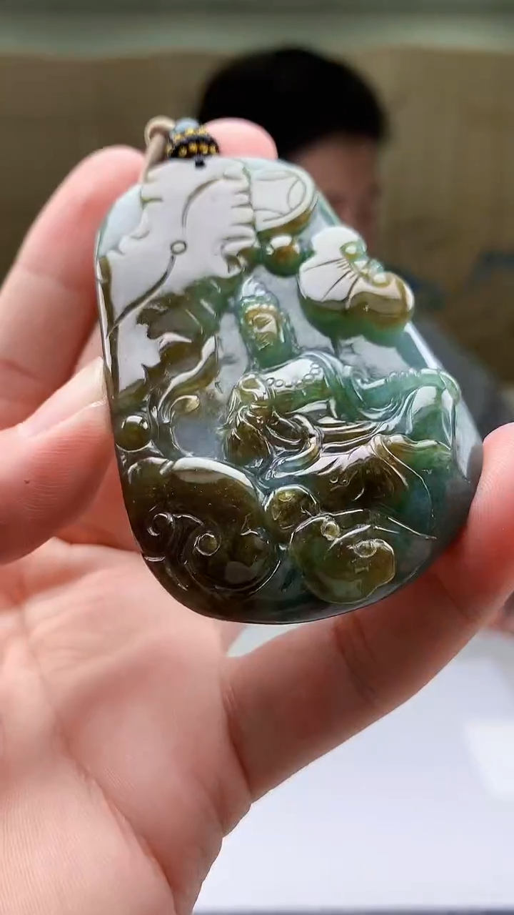 【闪购商品】定制翡翠未镶嵌4917bb-毛货挂件61