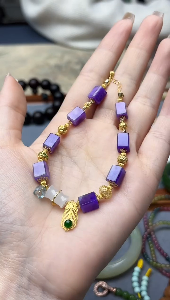 苏纪石（舒俱来）18K金镶嵌手链18K金舒俱来手链TH