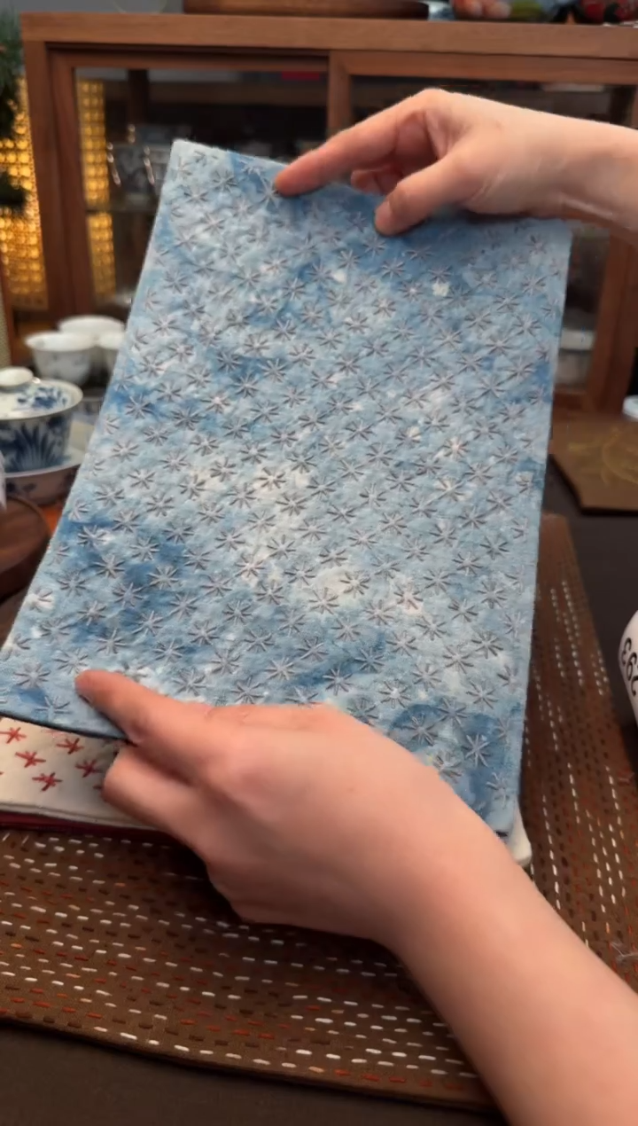 【闪购商品】织绣Cici手作刺子绣植物染柿染茶席-291