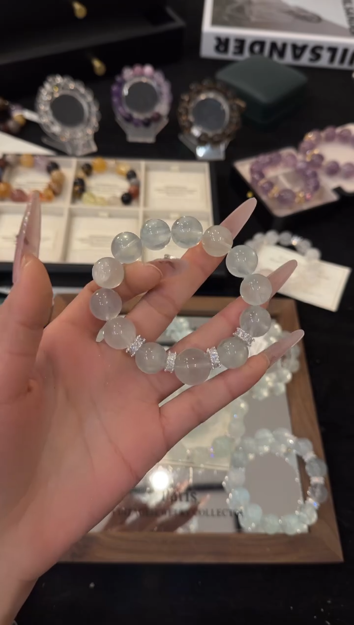 合金手链水晶绿萤石x3570