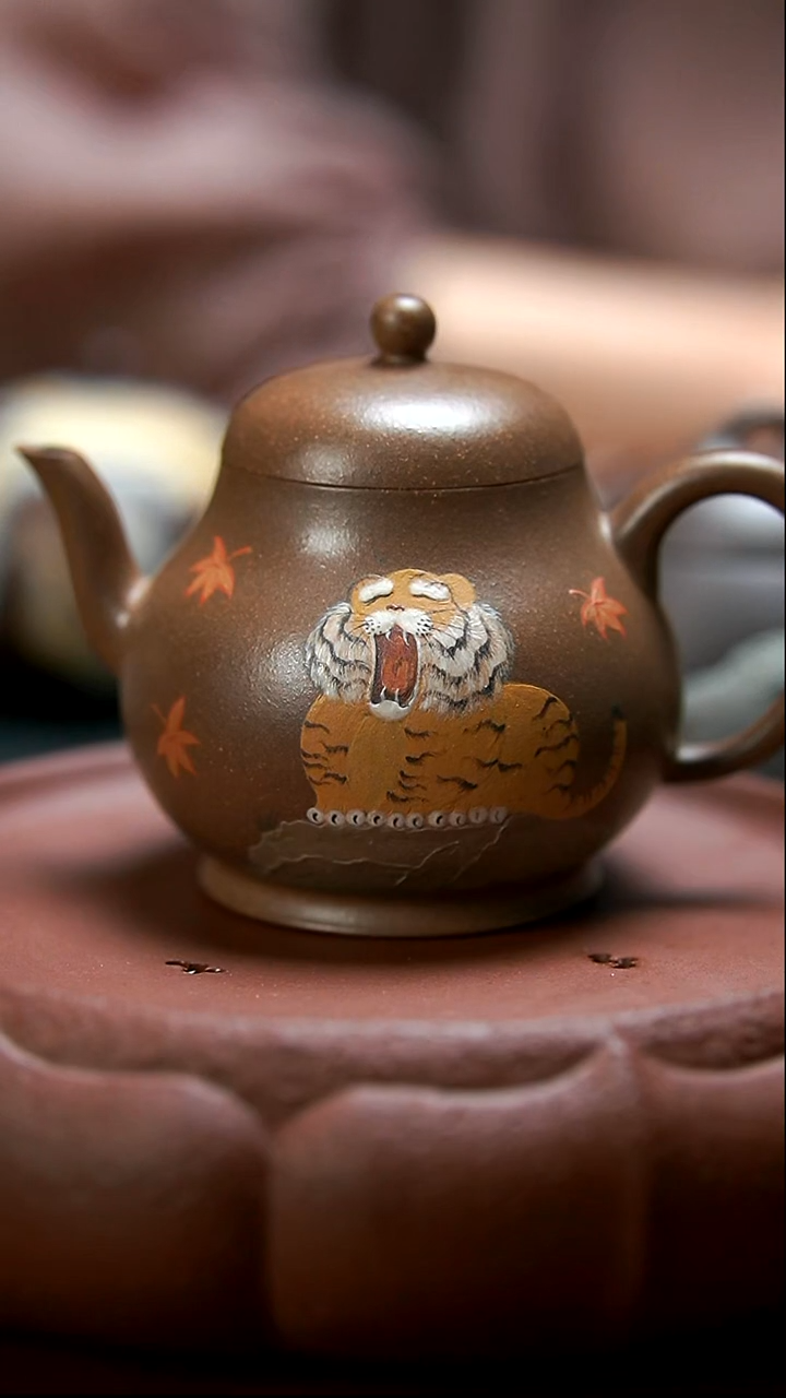 茶壶紫砂小老虎壶