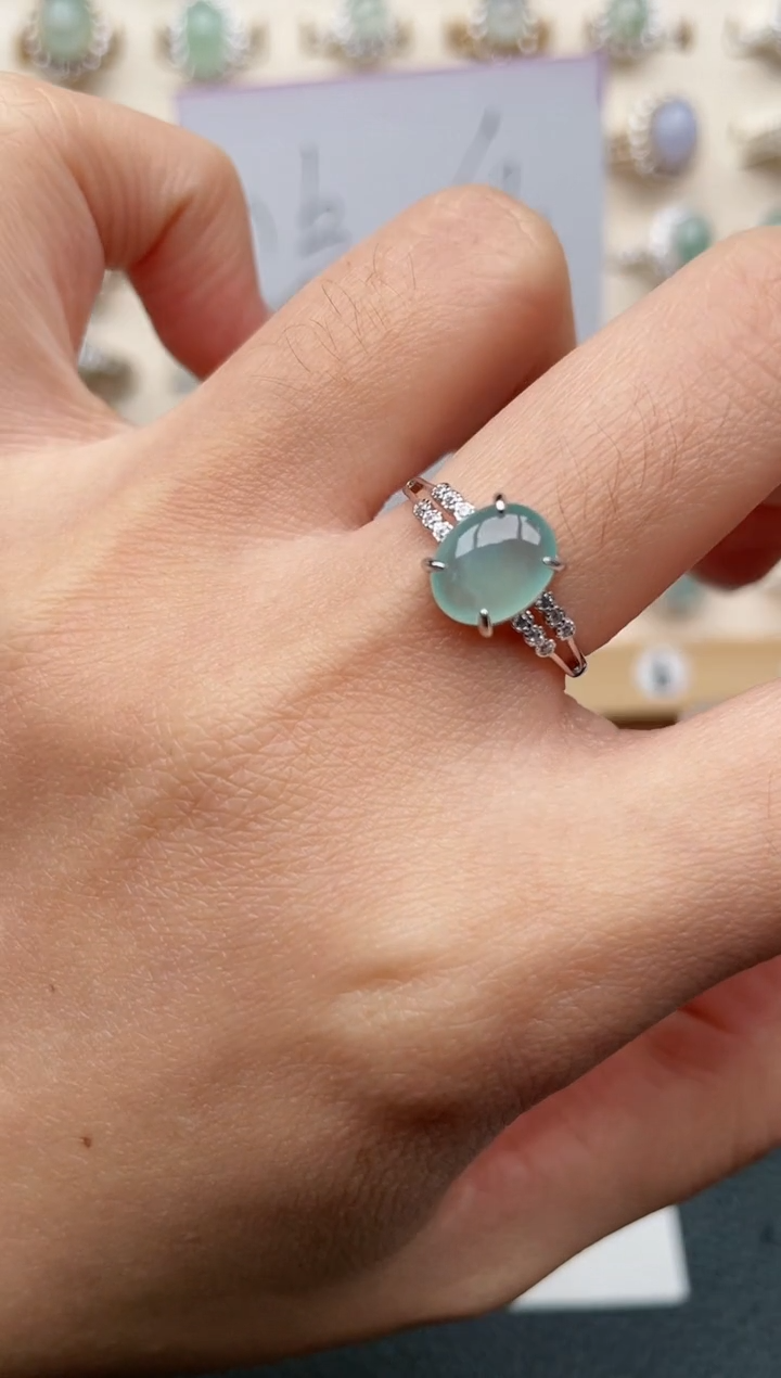 【闪购商品】翡翠戒指银S925镶嵌1111