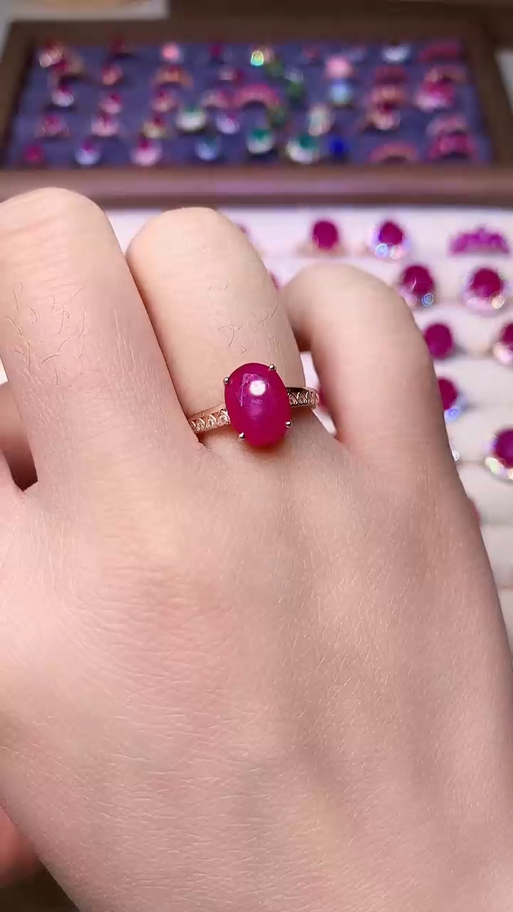 【闪购商品】红宝石戒指银S925镶嵌0000