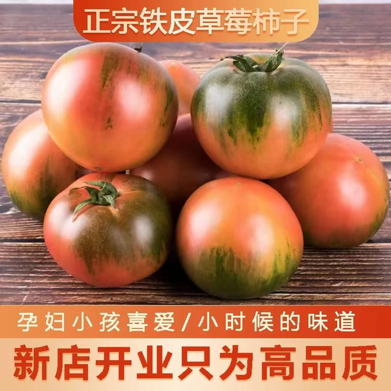 顺丰包邮 铁皮草莓柿子【爆款热卖】2-5斤装盐碱地西红柿 现摘番茄 
