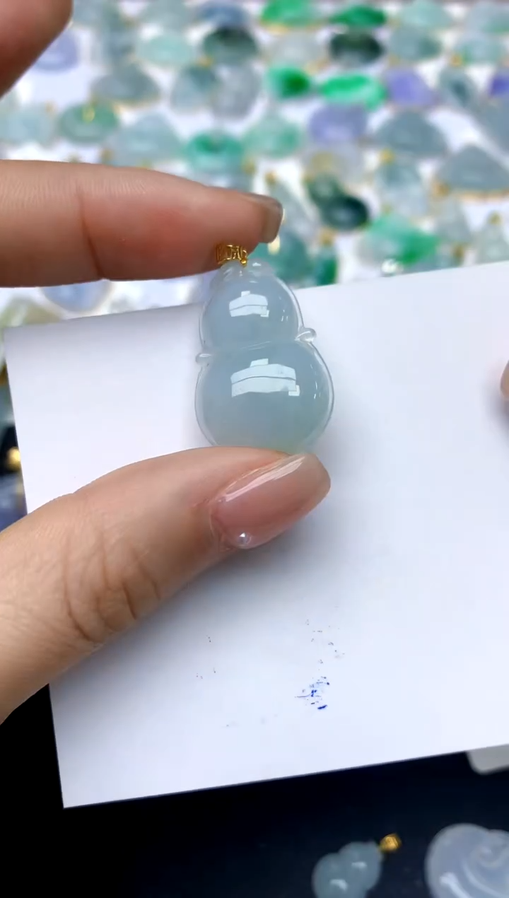 【闪购商品】翡翠颈饰18K金镶嵌45天然A货翡翠