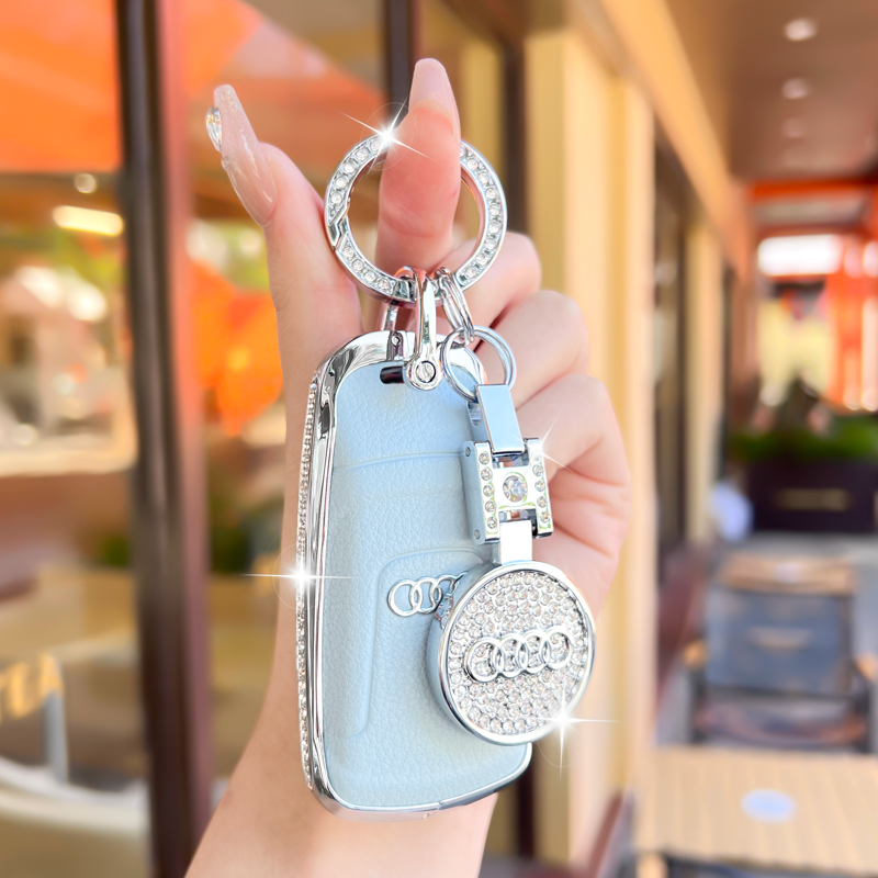 适用于奥迪A6L钥匙套A3L壳A4L/A7L/A8L真皮壳Q3/Q4/Q5/Q7/Q8车扣