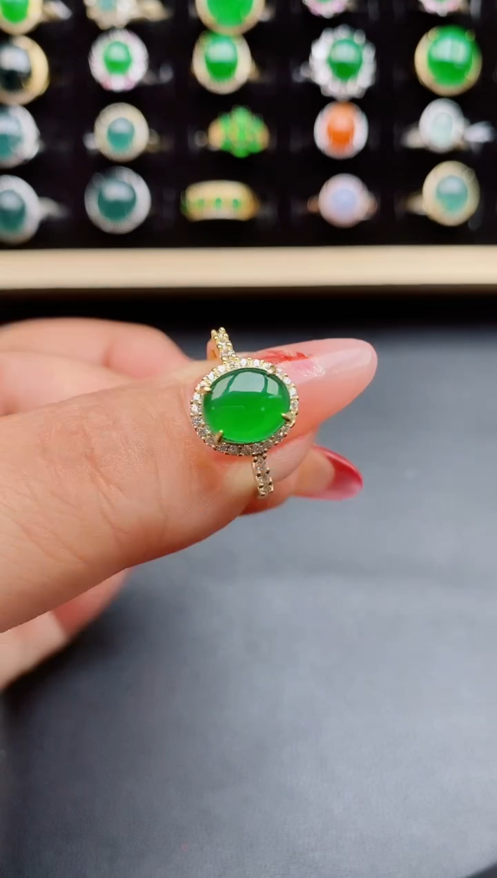 【闪购商品】翡翠戒指银S925镶嵌58005