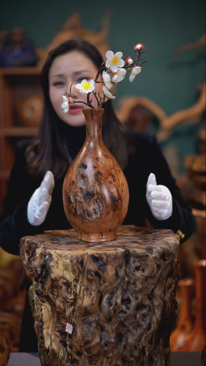 【闪购商品】枣木雷击枣木富贵瓶