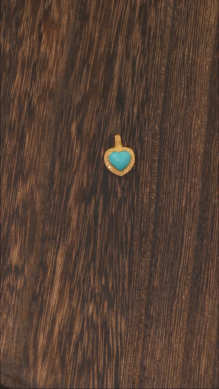 【闪购商品】绿松石挂饰18K金镶嵌1