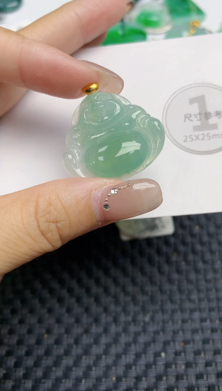 颈饰18K金镶嵌翡翠天然缅甸A货翡翠百元以上9元证书费自理