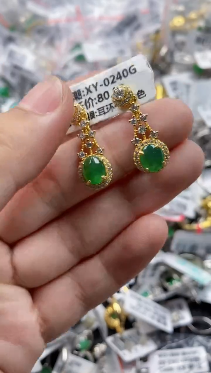 银S925镶嵌戒指翡翠777    1