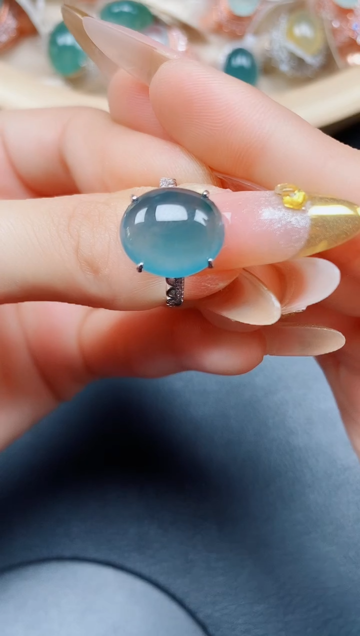 【闪购商品】翡翠戒指银S925镶嵌翡翠