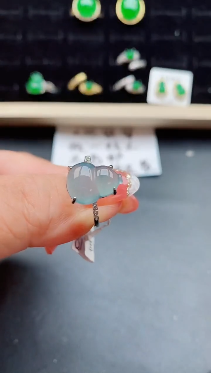 【闪购商品】翡翠戒指银S925镶嵌8500