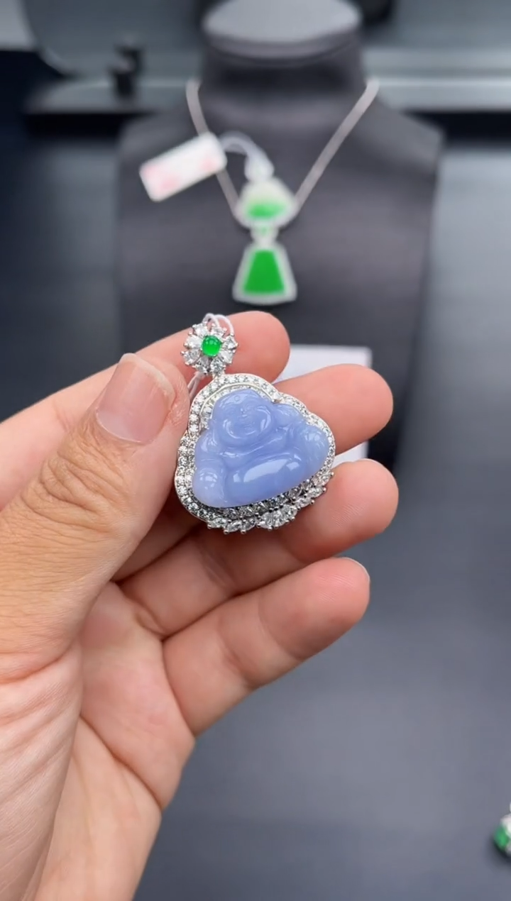 翡翠银S925镶嵌吊坠(不含链)多人