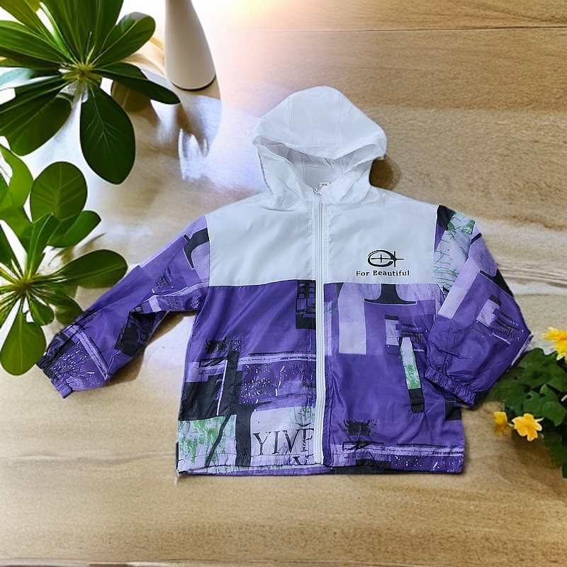 C1下紫色防晒衣外套中大男女童