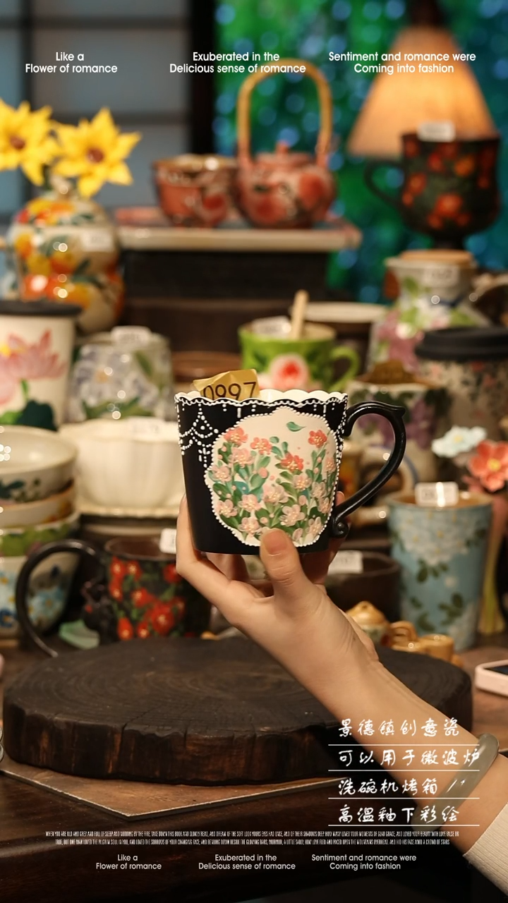 陶瓷景德镇高温釉下彩手工手绘款式