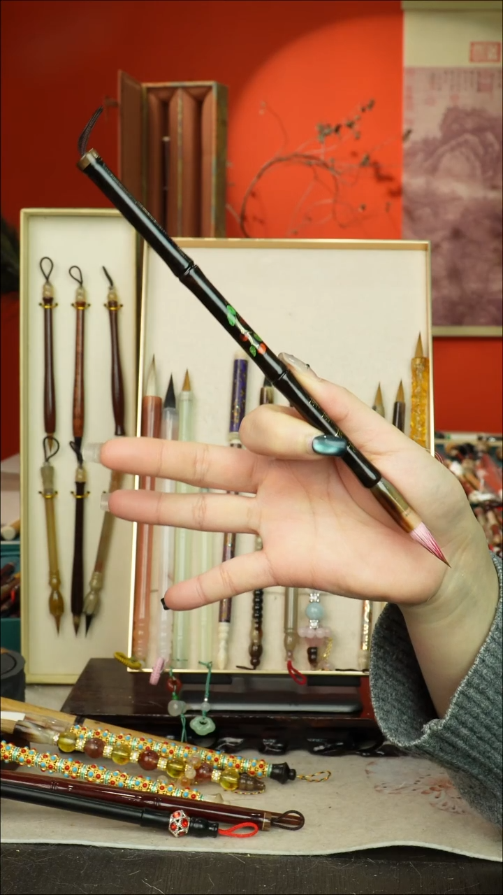 174号闪孤品高货毛笔链接 清水试笔 蘸墨不退