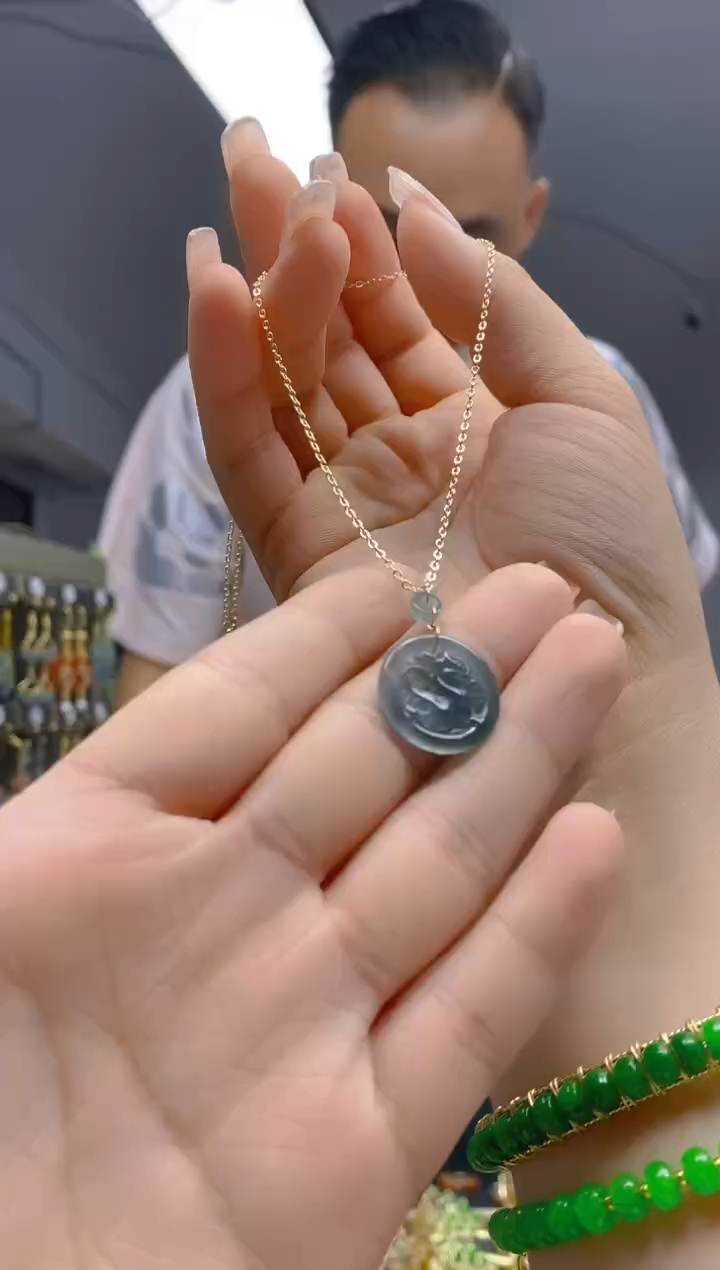 【闪购商品】翡翠耳饰合金332翡翠锁骨链