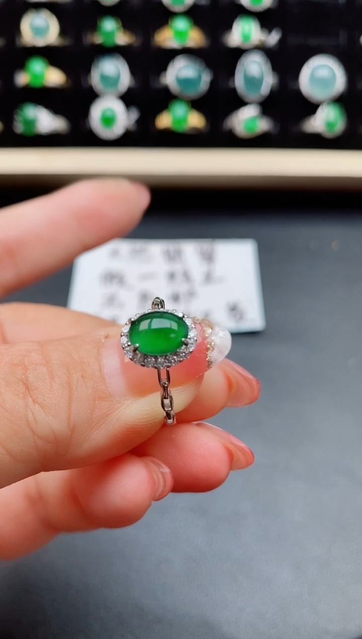【闪购商品】翡翠戒指银S925镶嵌85080
