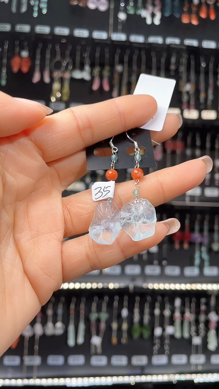 紫晶耳饰银S925镶嵌豆豆