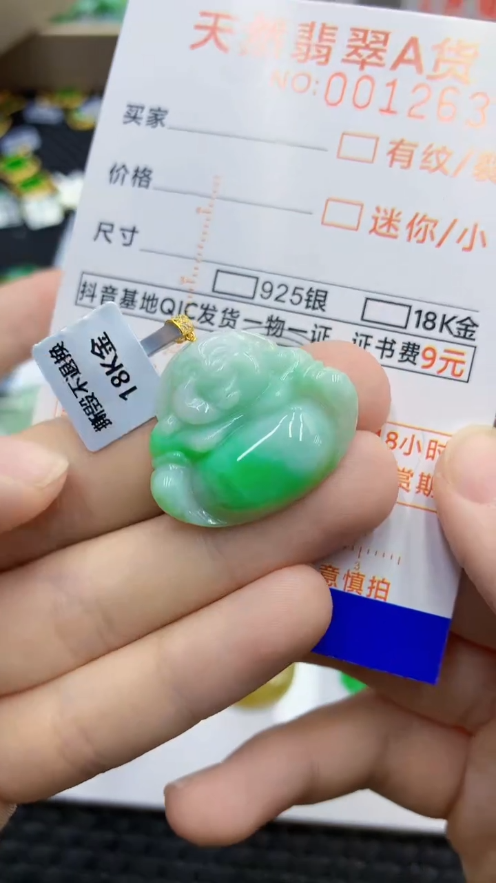 翡翠18K金镶嵌颈饰             1