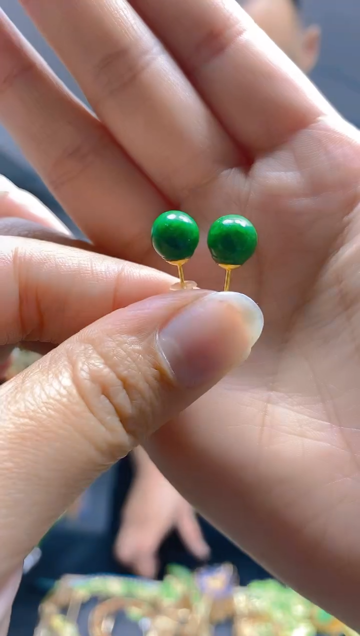 【闪购商品】翡翠耳饰合金0418翡翠耳钉