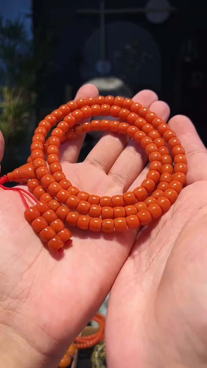 【闪购商品】南红玛瑙手串未镶嵌8+柿子黄多圈108