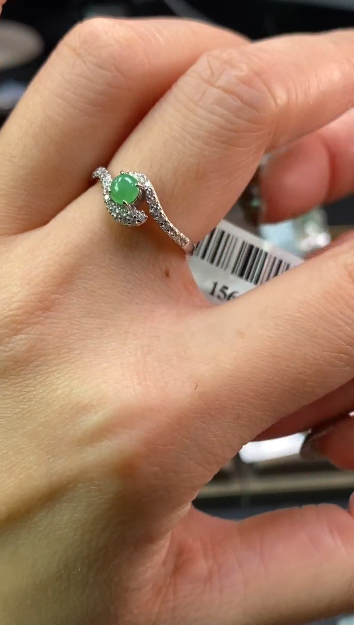 颈饰银S925镶嵌翡翠净货15665