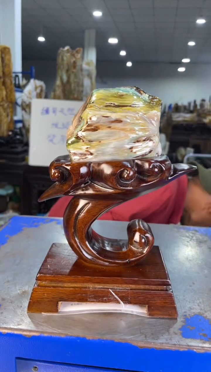 未镶嵌摆件硅化玉14