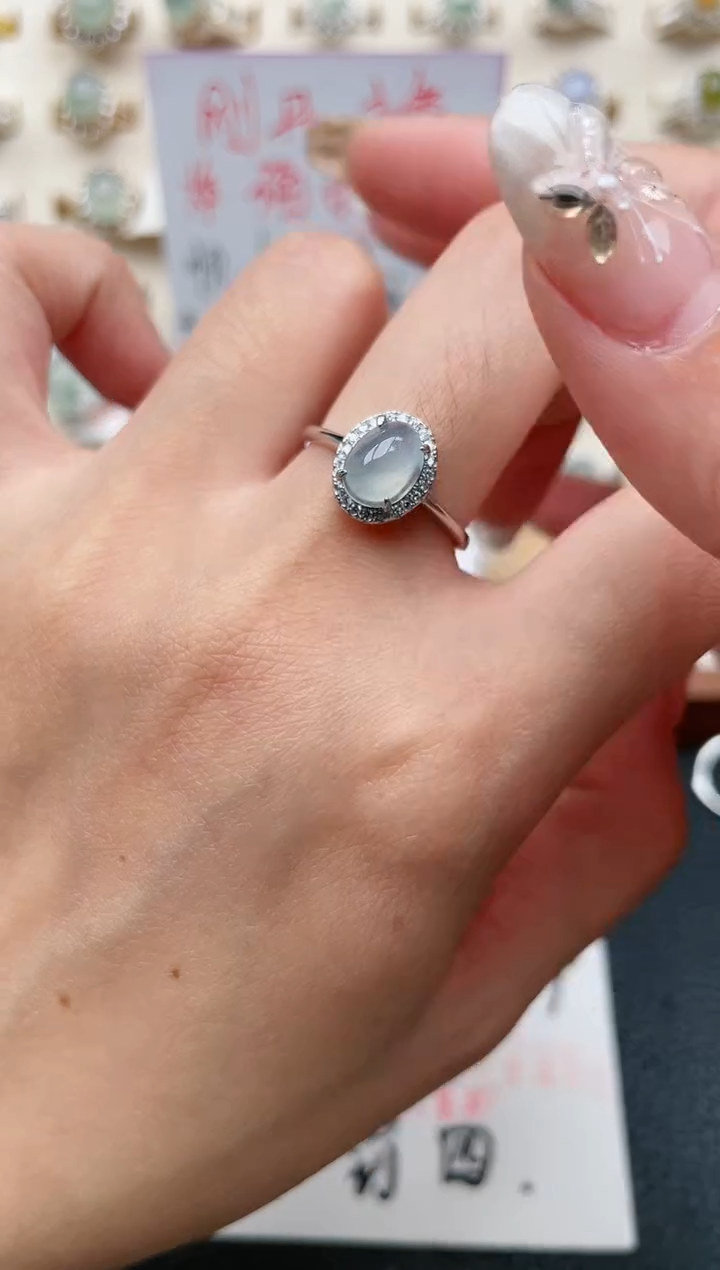 【闪购商品】翡翠戒指银S925镶嵌1111