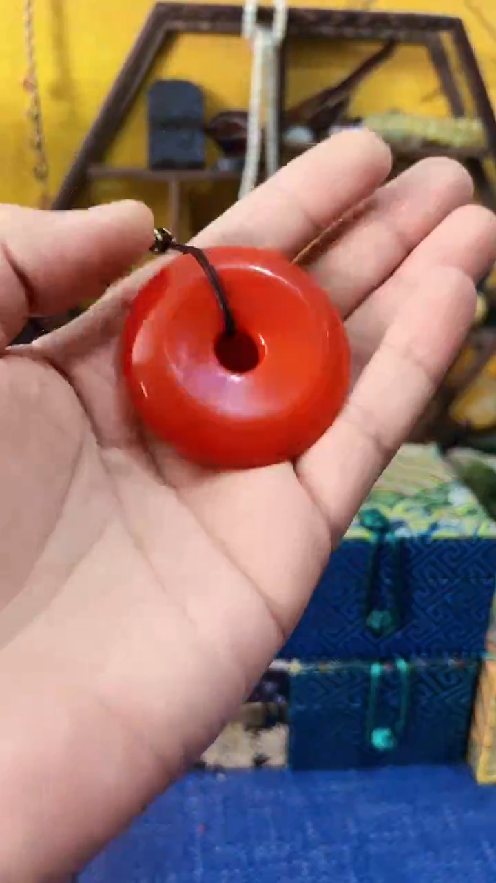 【闪购商品】南红玛瑙挂件合金南红 平安扣 （飞铃文玩）