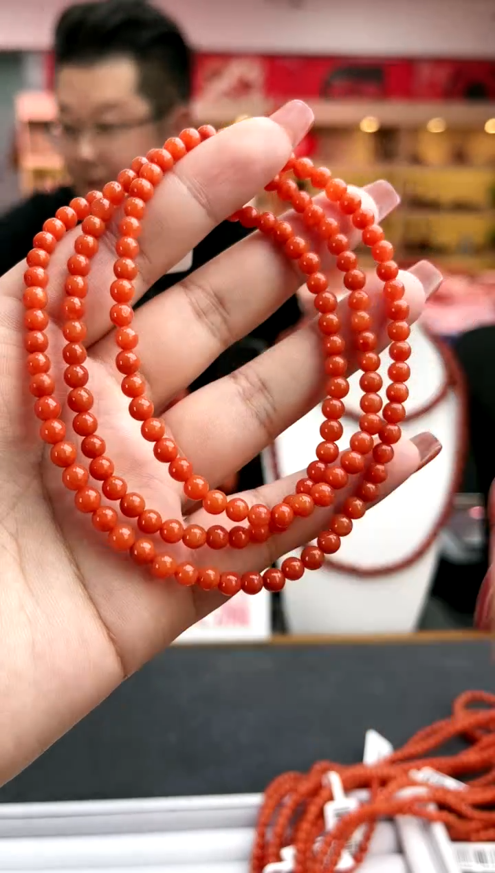 【闪购商品】南红玛瑙卡4南红保山杨柳亮光长链（二级）未镶嵌一件38