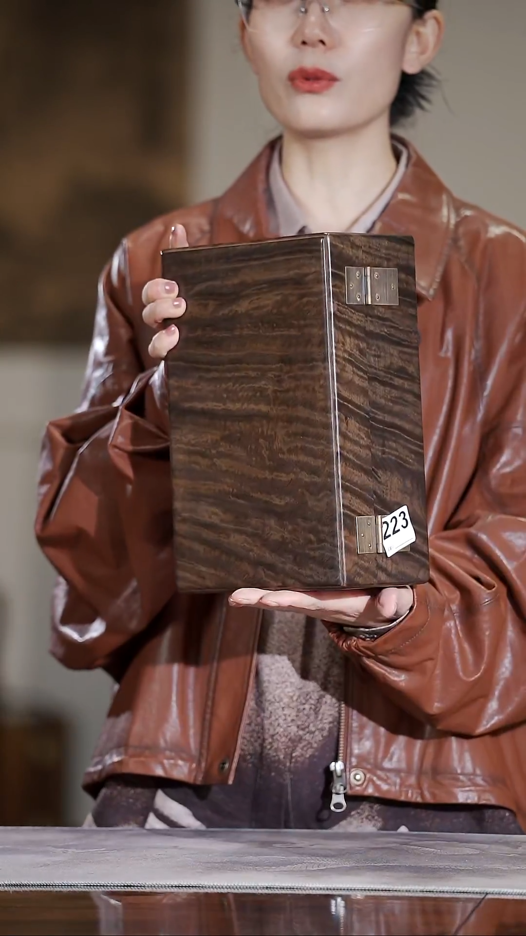 金丝楠223水波纹一木一器首饰盒