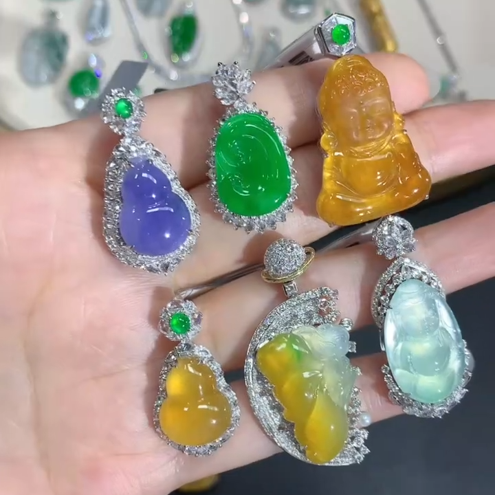 翡翠吊坠1件-18K金-多样性发货只发一件-BK|CXQ1