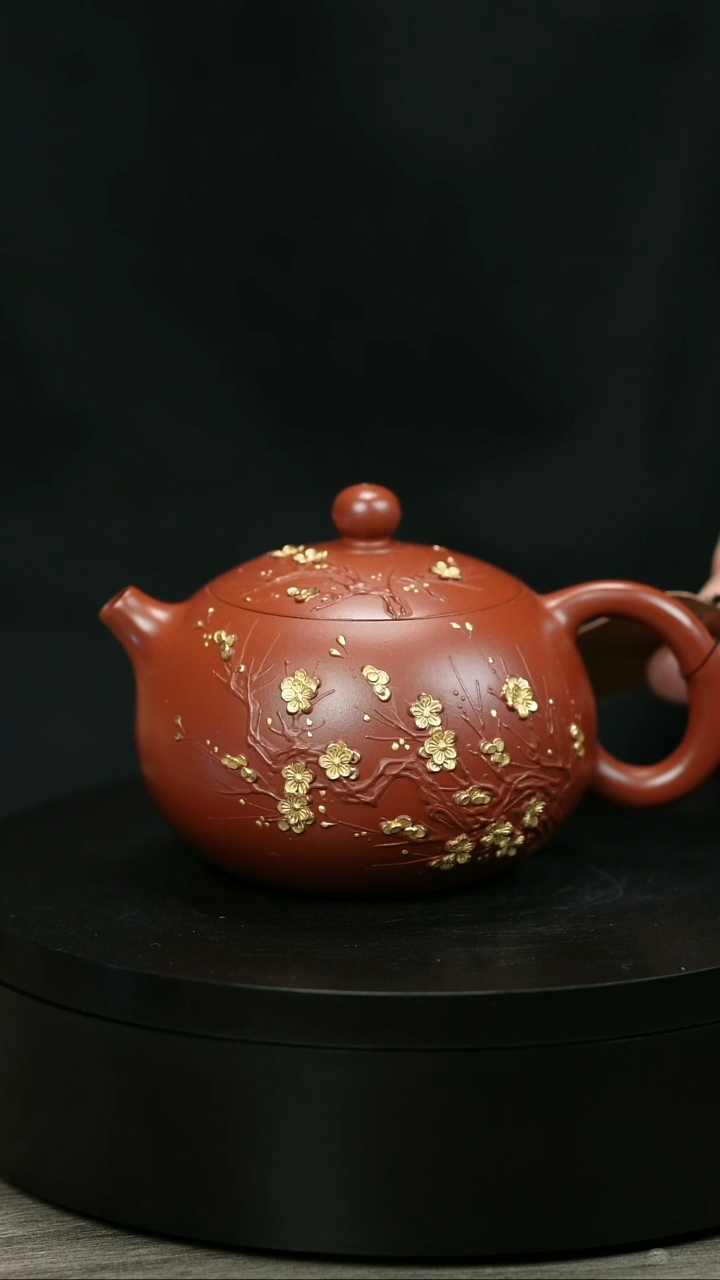 茶壶紫砂逍****️H1654陈春芬描金梅花西施