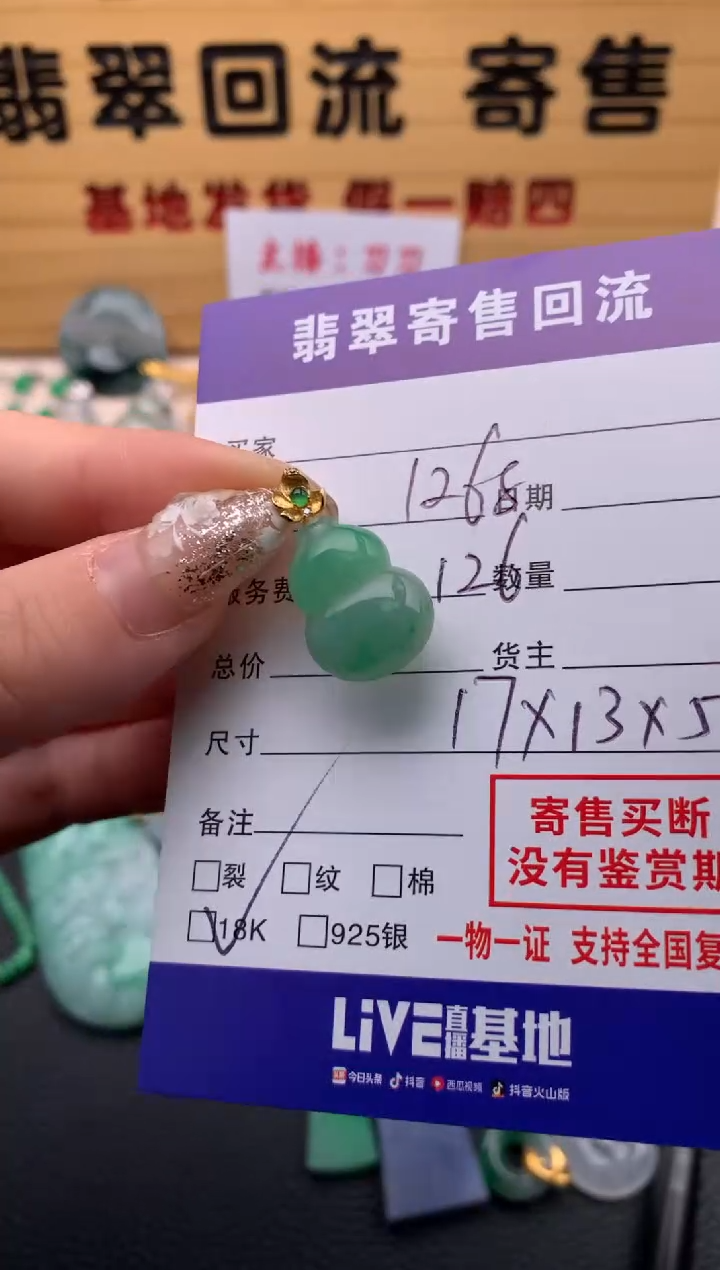 【闪购商品】翡翠颈饰18K金镶嵌21009892