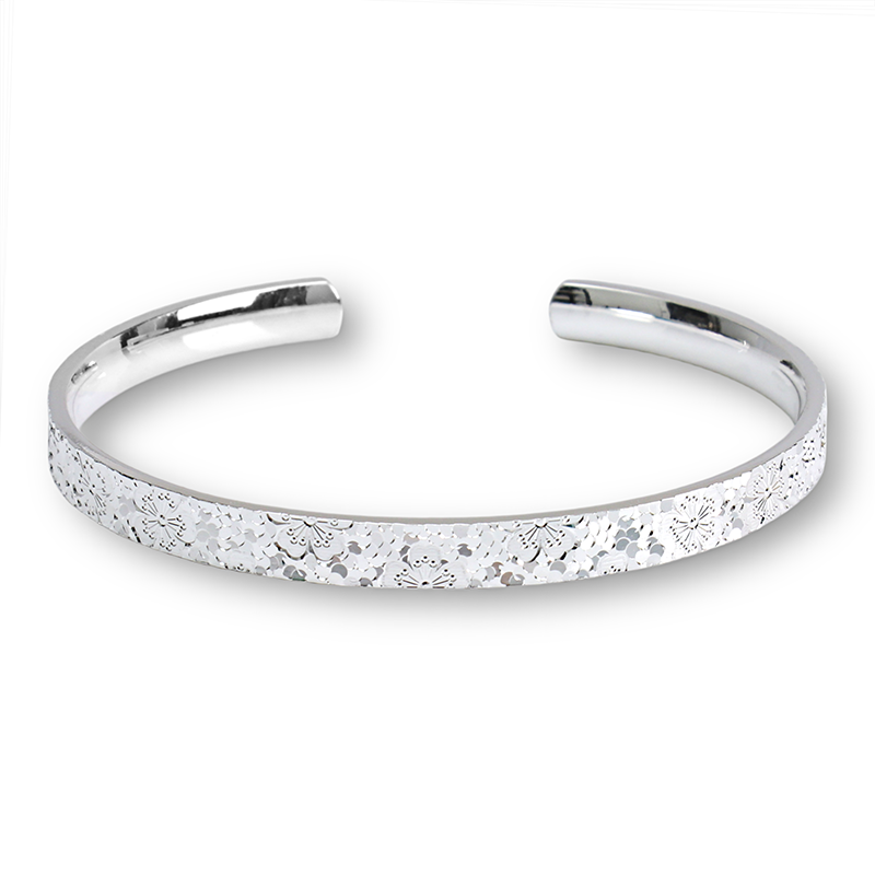 樱花碎冰冰开口 精品银手镯 SZ029