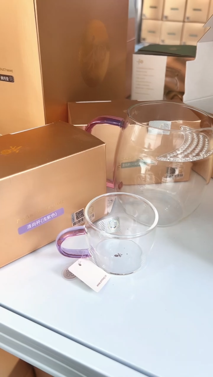 【闪购商品】澄然煮茶器浅紫色+清尚杯浅紫色一对。。
