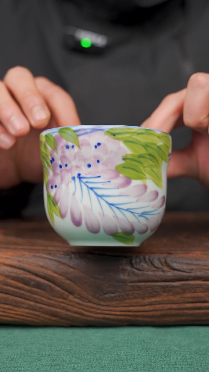 【闪购商品】瓷片55寻一缕瓷香杯釉下手工手绘瓷器